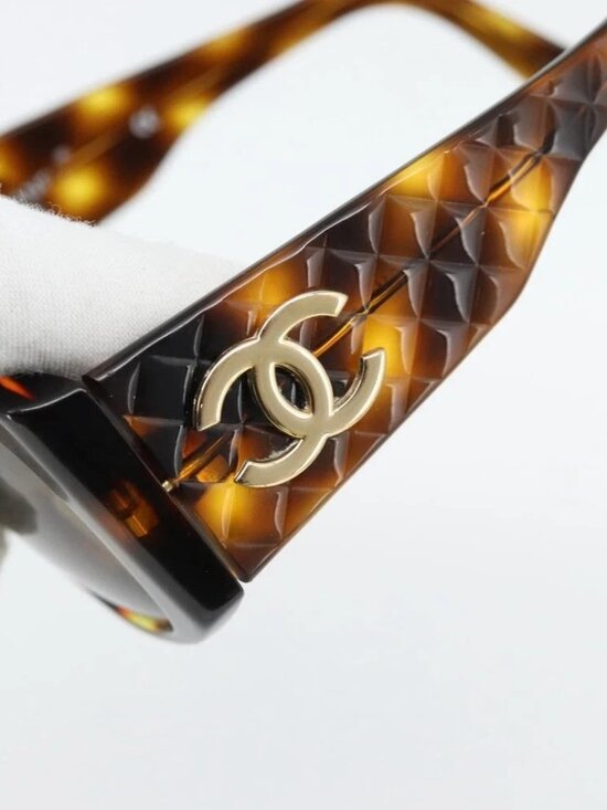 CHANEL Matelasse Sunglasses plastic Brown CC Auth 181242 main image 10